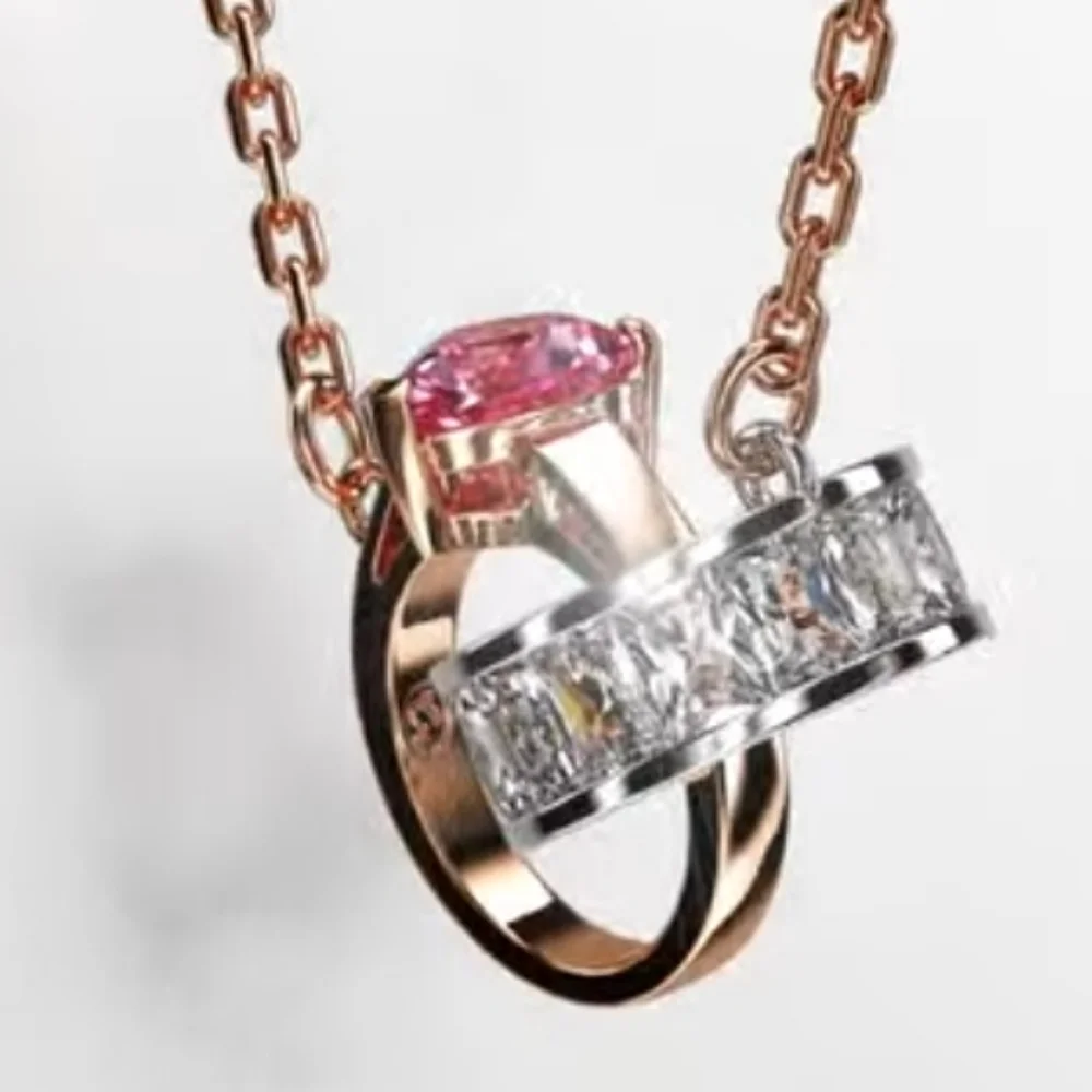 NWOT Connexus pendant Mixed cuts, Heart, White, Mixed metal finish